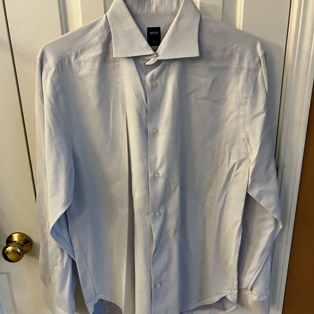 COPY - Boggi Milano, Men’s Dress Shirt, 17 / 43, Blue / White